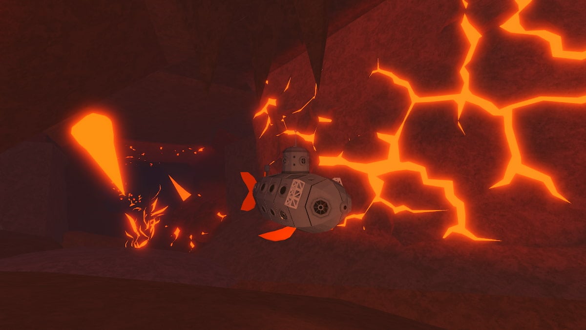Picture showing a Submarine entering the Volcanic Vents in Fisch.