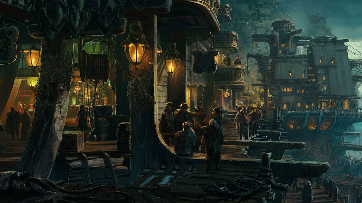 Picture showing the Bilgewater home for Gangplank in League of Legends.