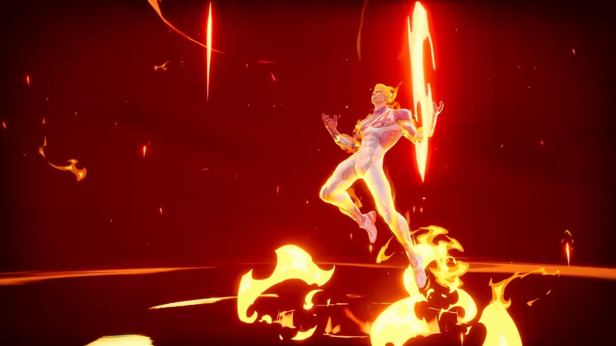 Human Torch channeling his inner energy.