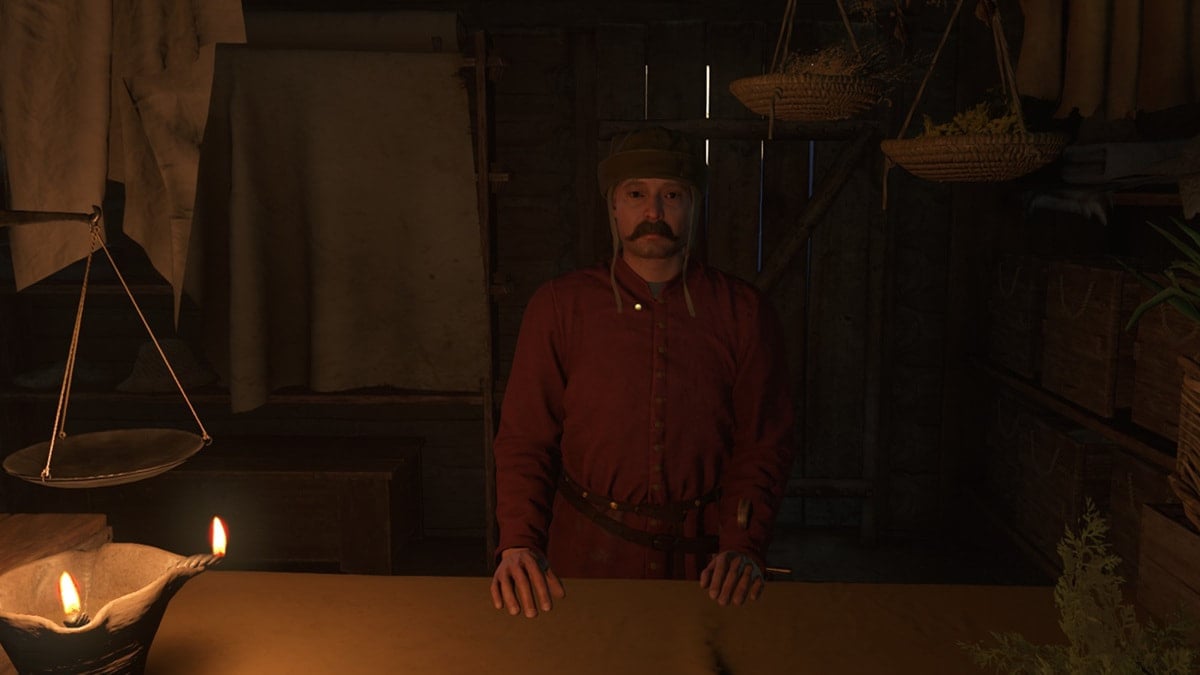 a vendor standing in kingdom come deliverance 2