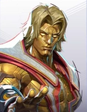 Adam Warlock hero image shot on hero roster menu in Marvel Rivals