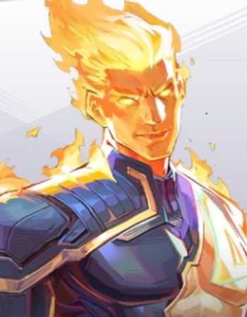 Human Torch hero image shot on hero roster menu in Marvel Rivals