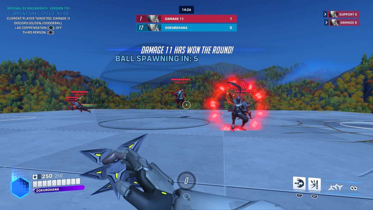 Genji ball in Overwatch 2 code game