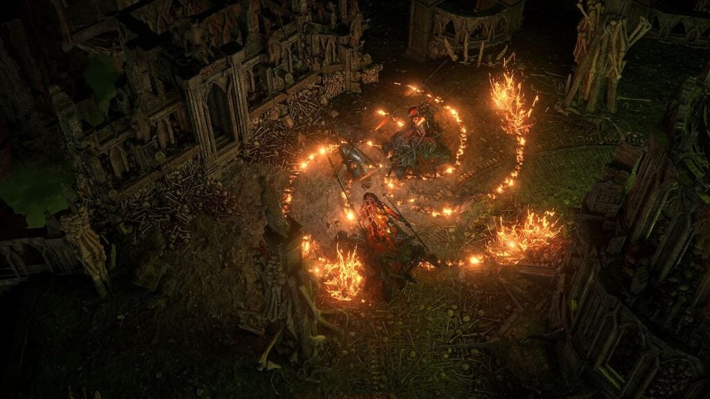 Picture showing a player playing a Mage role with fire.