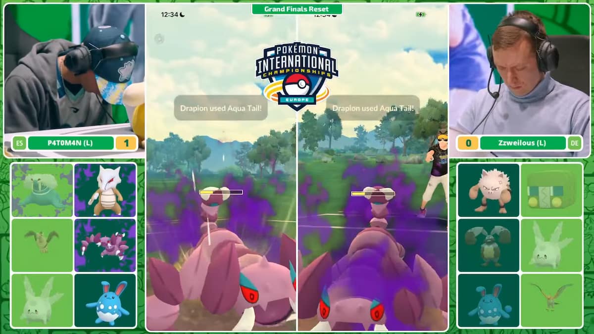 Pokémon Go EUIC finals match featuring Shadow Drapion.