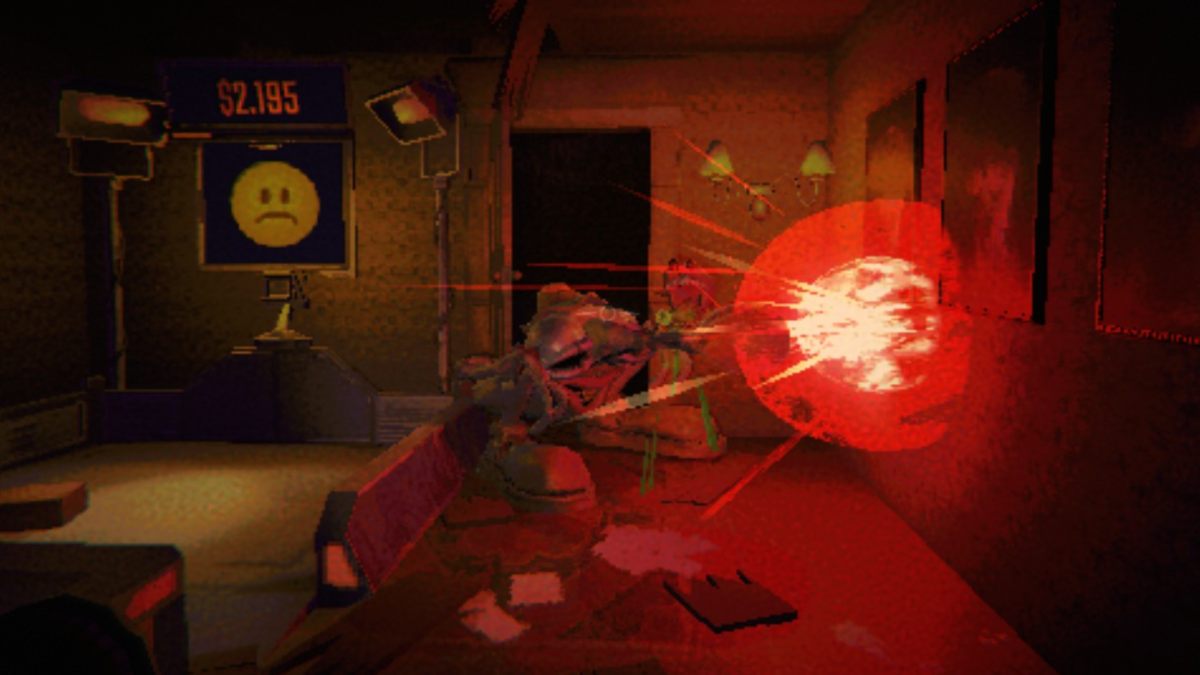 Watching the Clown shoot a massive laser ball from its body in R.E.P.O.