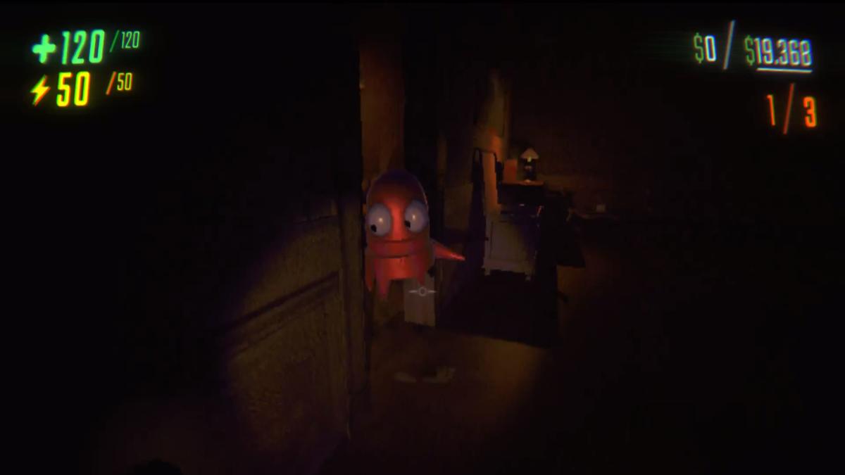 A possessed character flying towards the camera