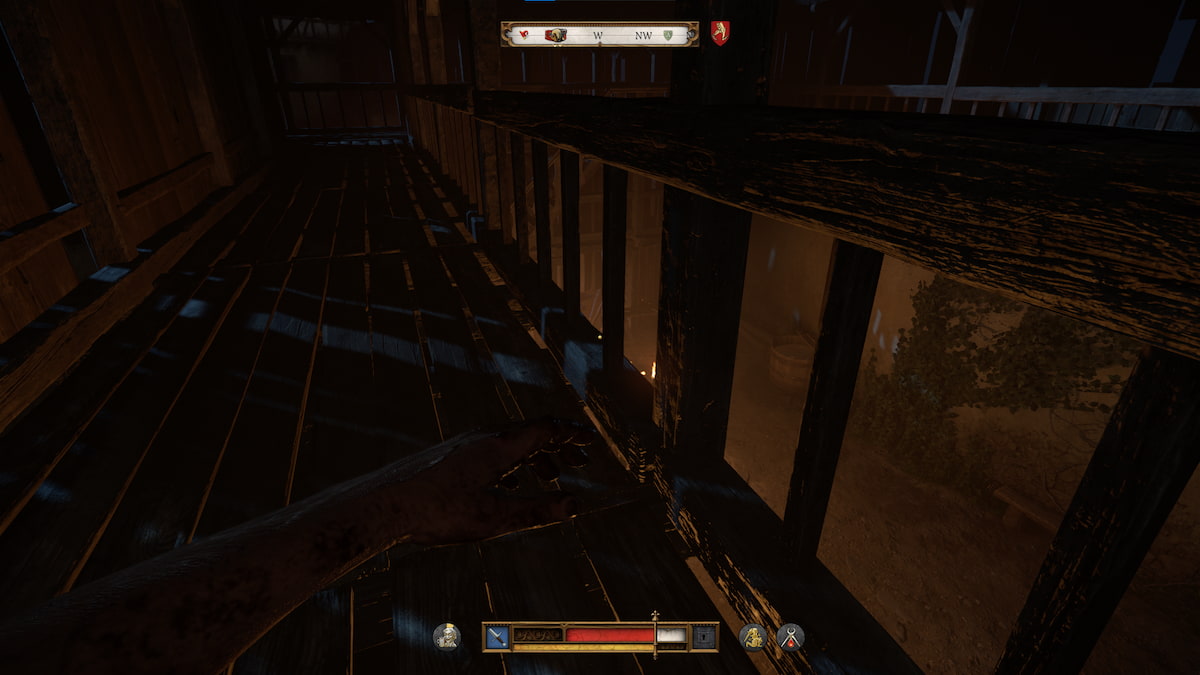 Sneaking through the battlements