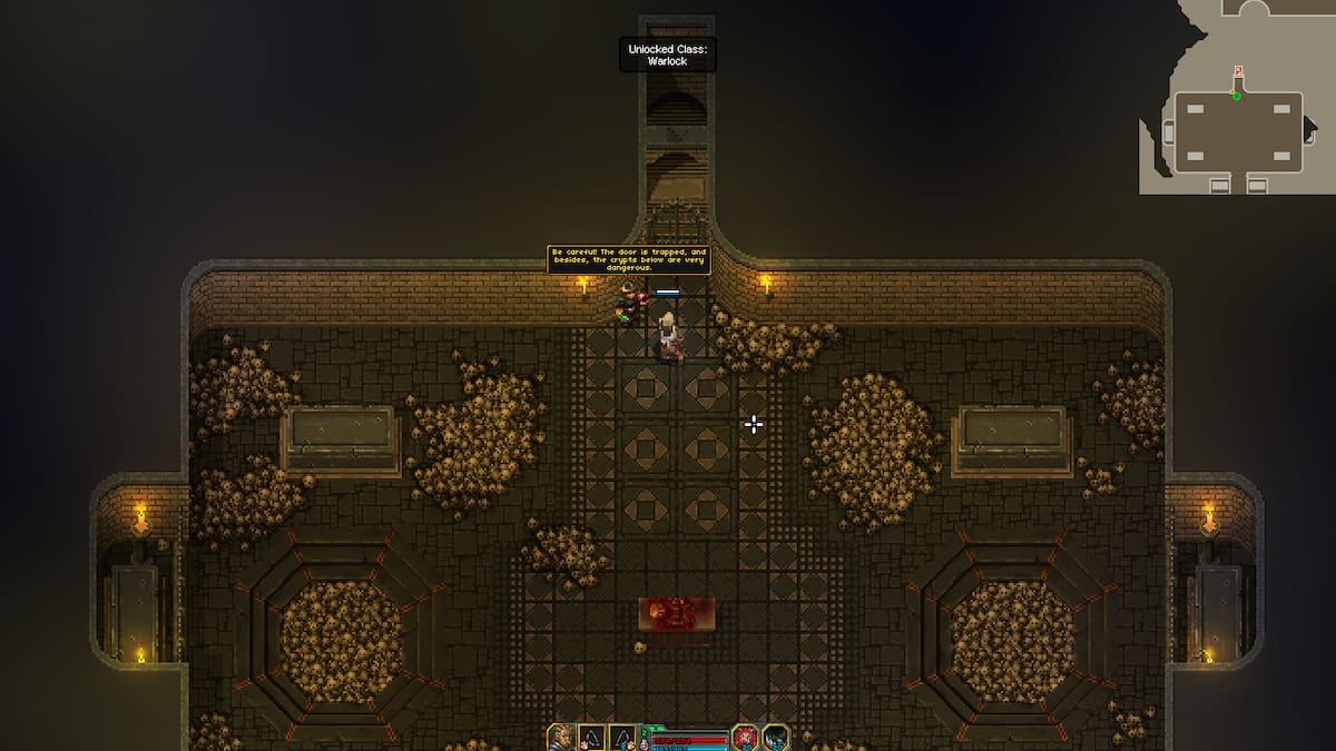 Picture showing the place to unlock the Warlock class in Heroes of Hammerwatch 2.