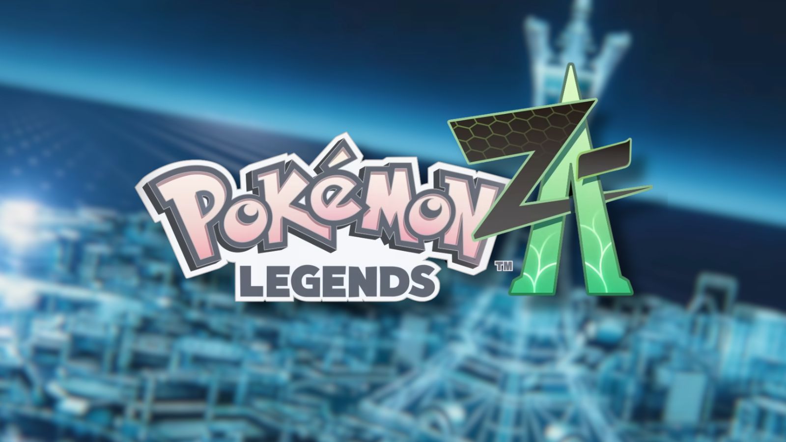 Pokemon Legends ZA logo with Lumiose City background.