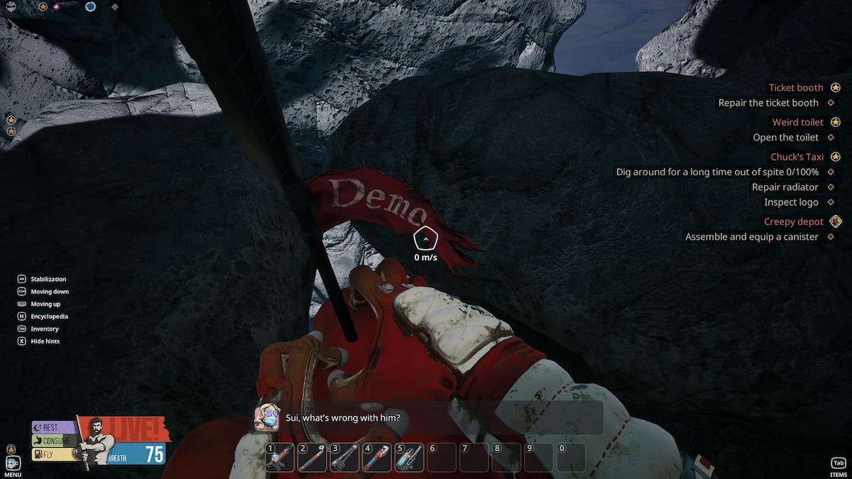 Breathedge Man with a Demo arrow in his leg