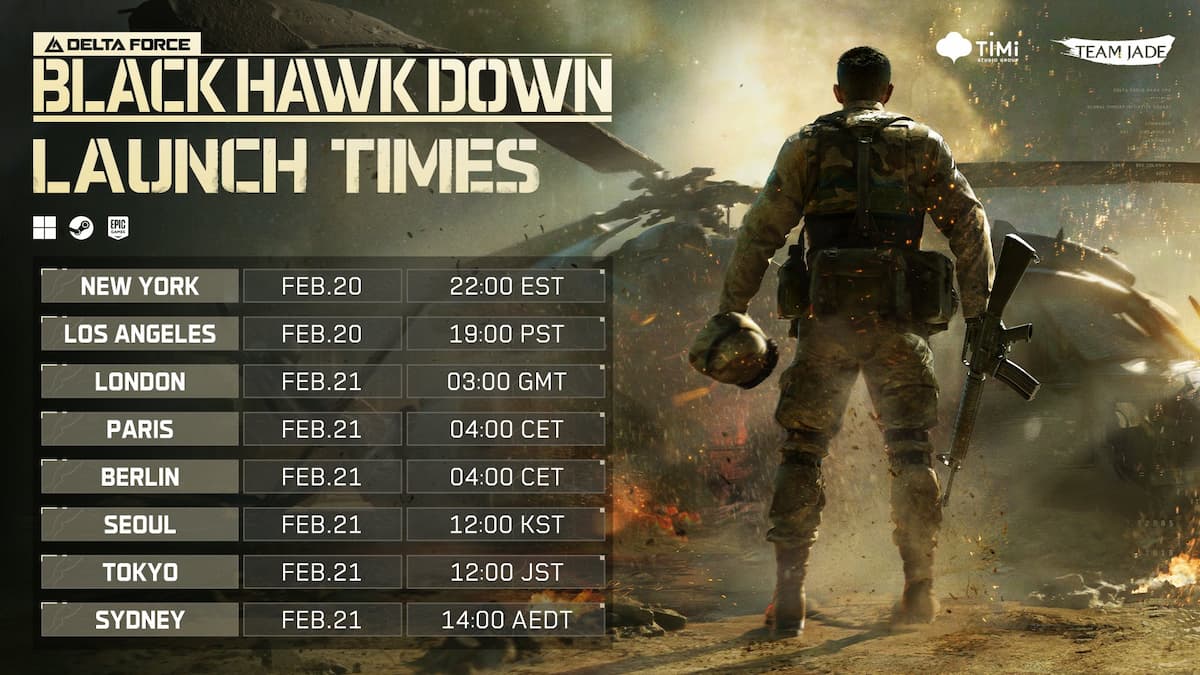 Delta Force Black Hawk Down release time graphic