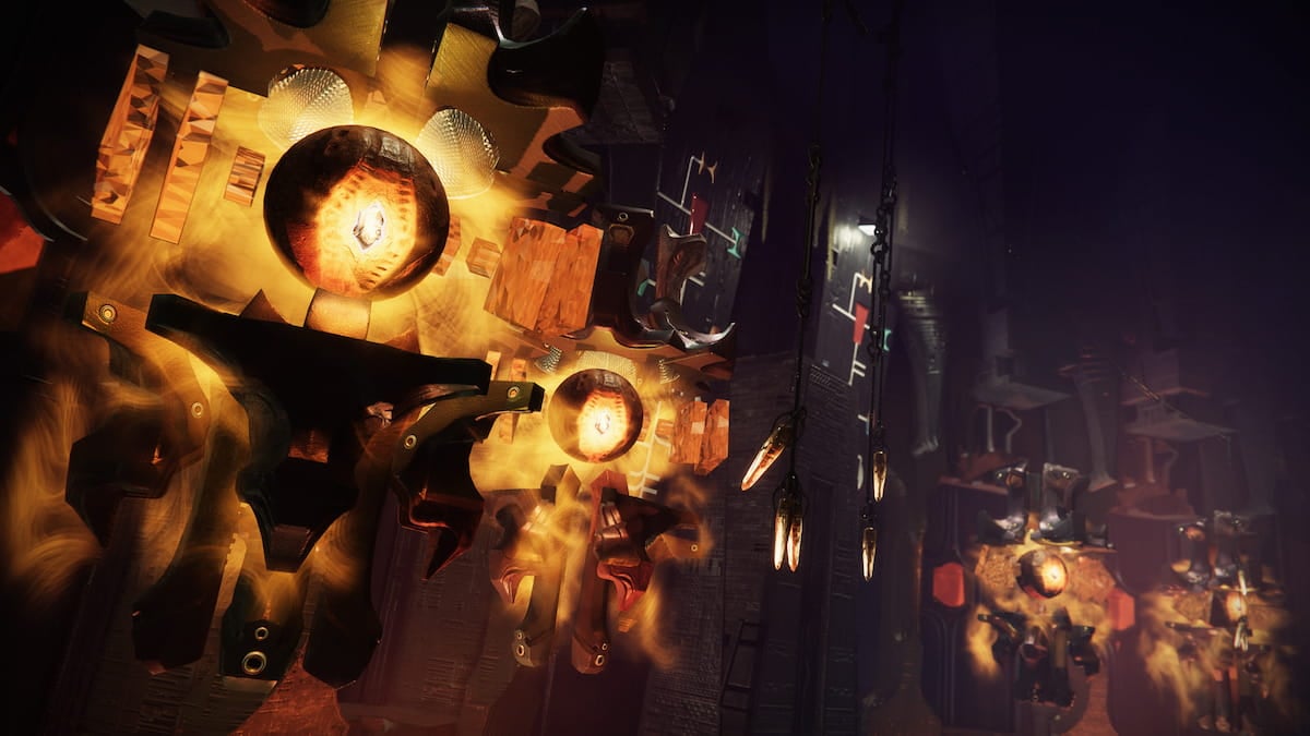 Several large, glowing orbs in a dungeon.