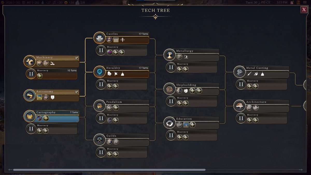 Screenshot of the Exploration Age Tech Tree in Civilization 7.