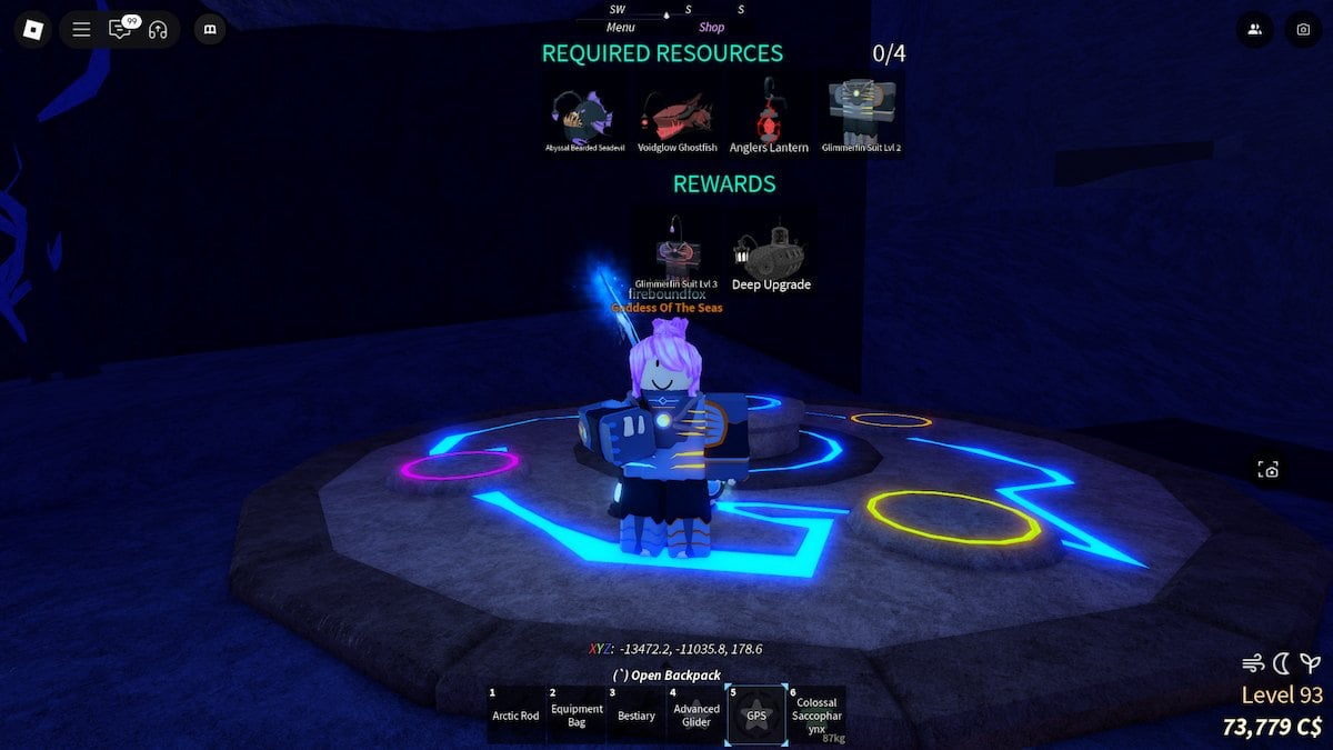 Abyssal Zenith quest altar in Fisch.