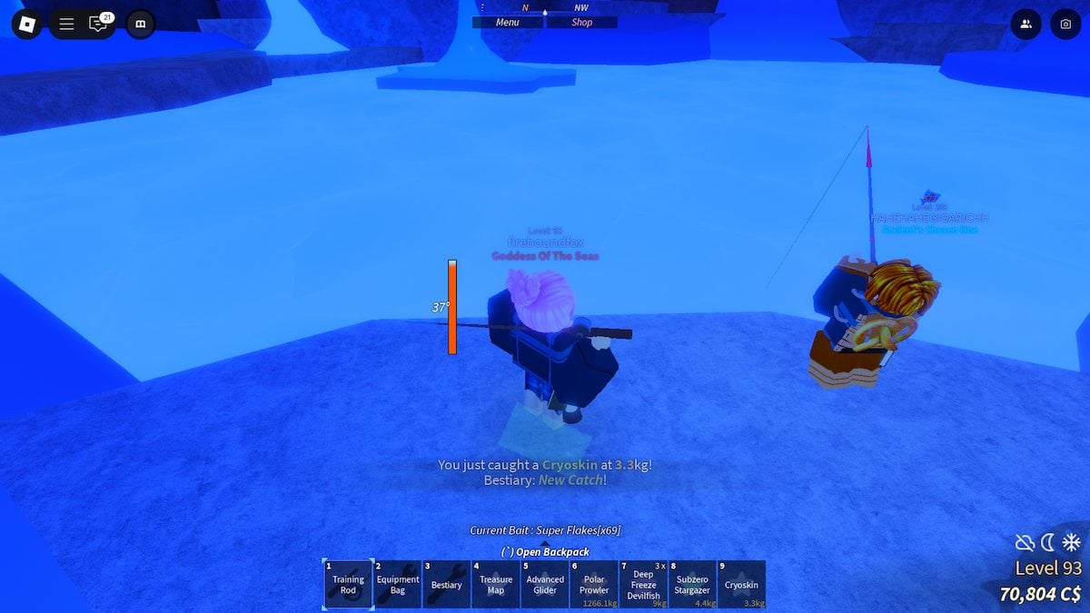 Challenger's Deep fishing area in Fisch.