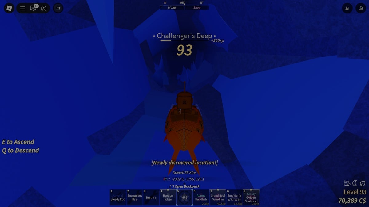 Challenger's Deep entrance in Fisch.