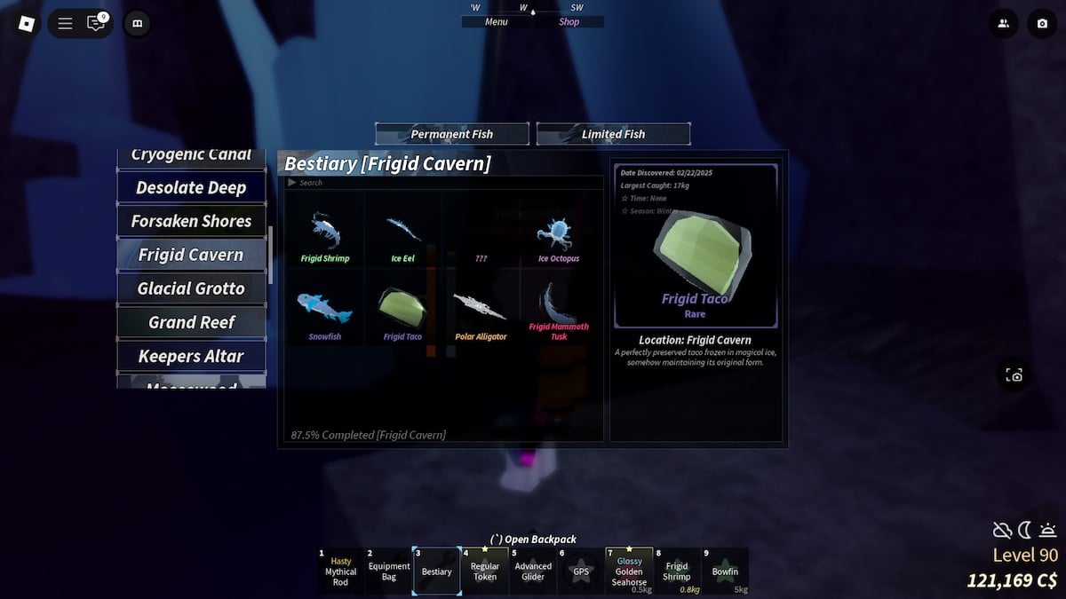 Frigid Taco Bestiary entry in Fisch.