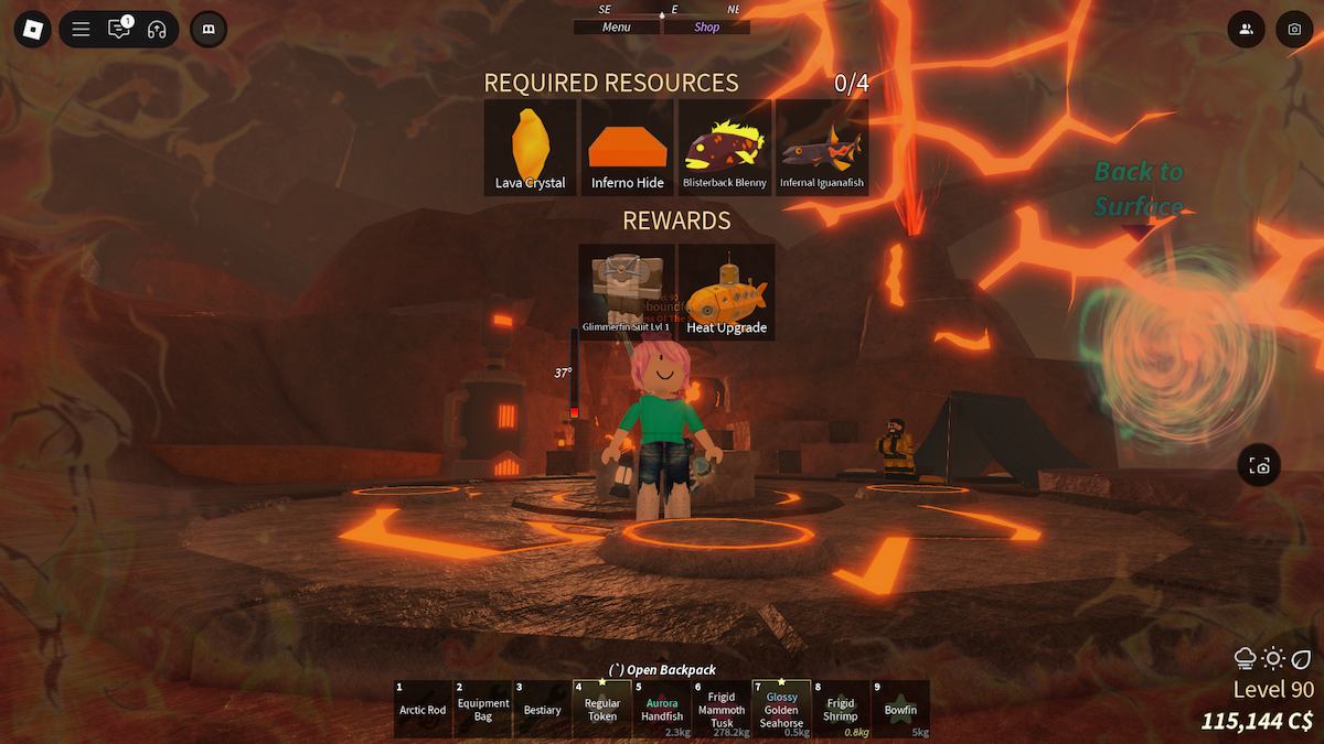 Volcanic Vents quest in Fisch.