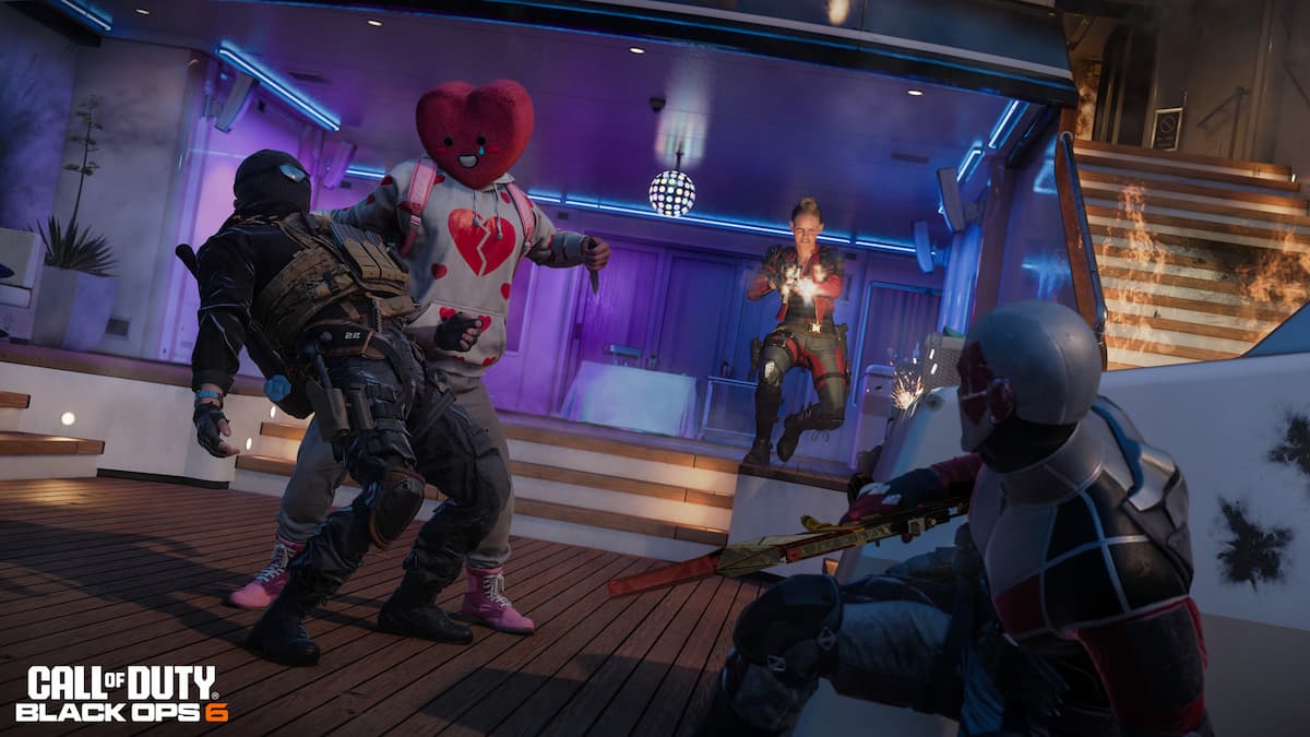 Season 2 Reloaded BO6 boat fight with a Valentine's Day operator and others