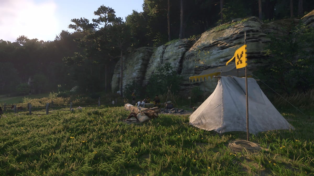 Kingdom Come Deliverance 2 screenshot showing the camp with the envoy before the parley
