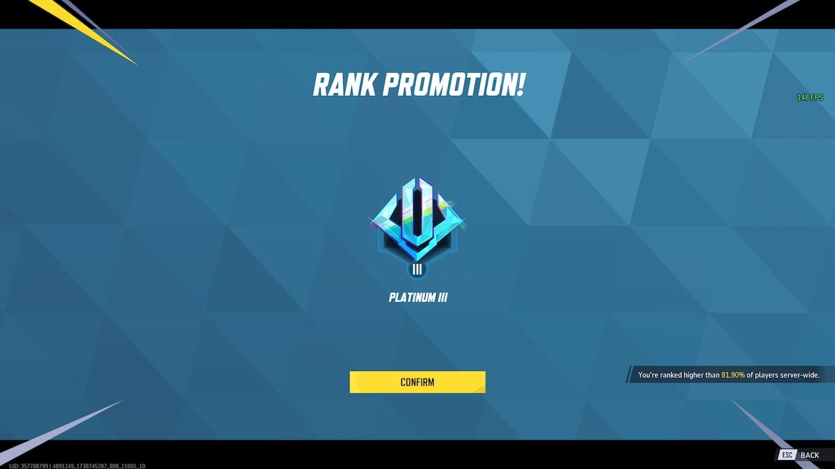 Reaching Platinum III in Marvel Rivals.