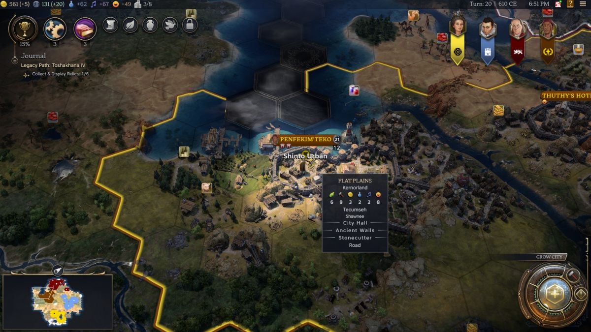 Civilization 7 screenshot showing Missionary converting a settlement.