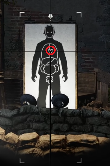 Heart shot in Sniper Elite Resistance's Shooting Range