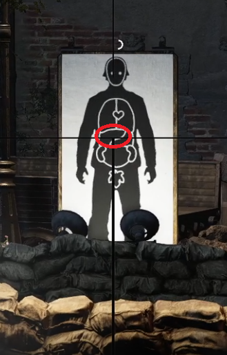 Liver shot in Sniper Elite Resistance's Shooting Range