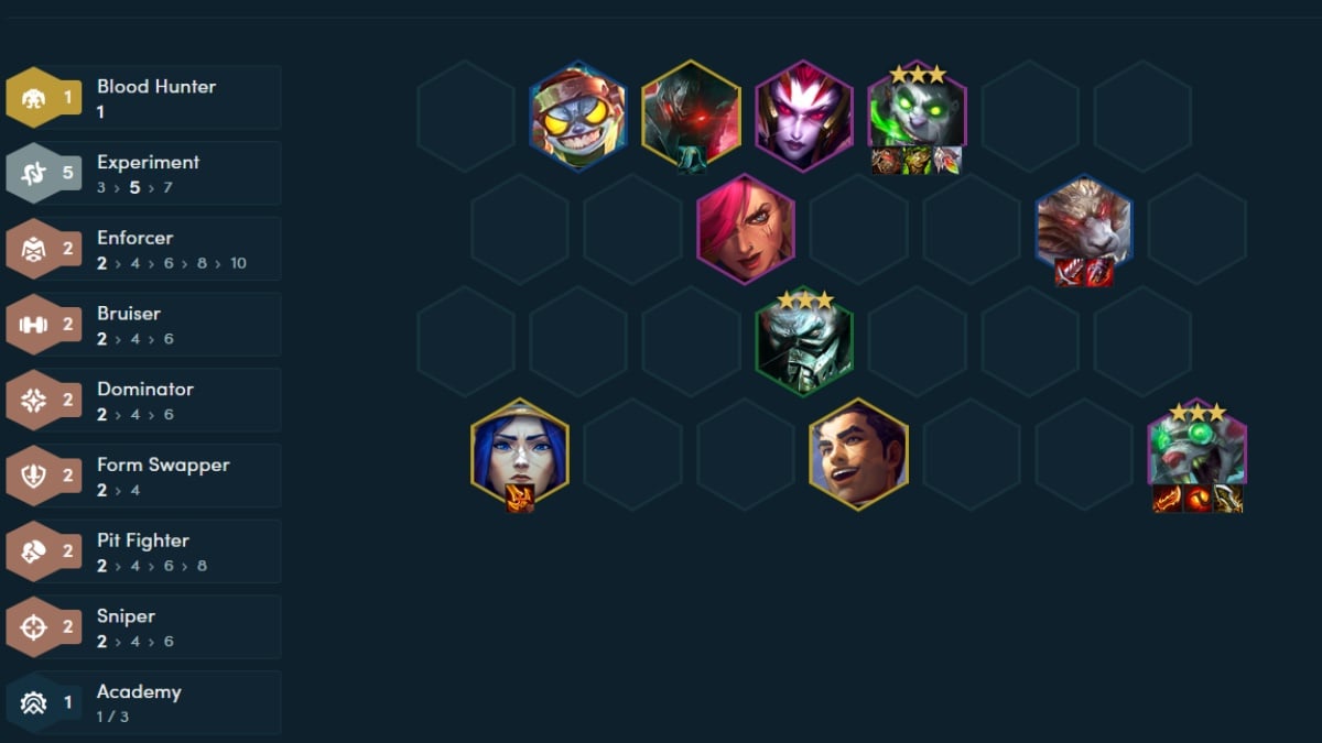 TFT set 13 experiment twitch comp endboard