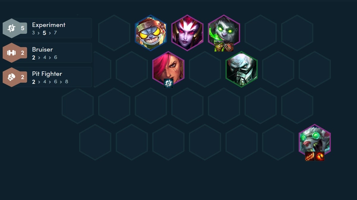 TFT Experiment best comp mid game setup with twitch dps and frontline tanks