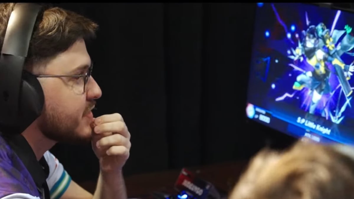 Yu-Gi-Oh player looking at screen summoning S.P little knight monster