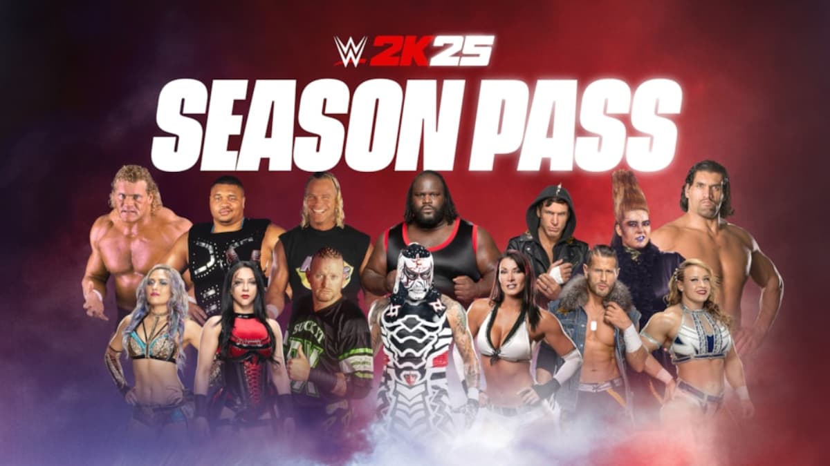A promotional image for the WWE 2K25 season pass.