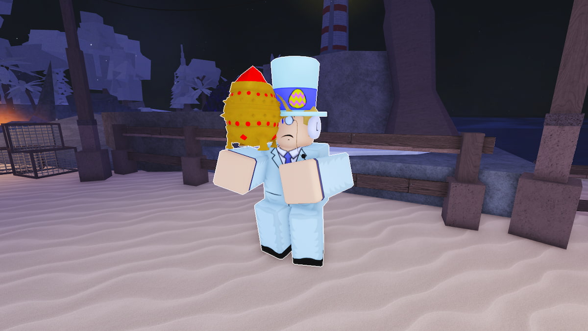 Picture showing Egg Salesman selling Faberge eggs in Fisch.