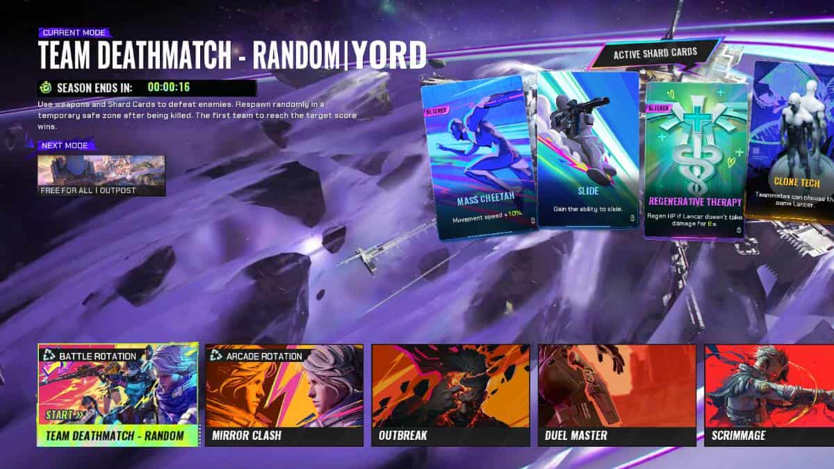 Fragpunk arcade menu select screen.