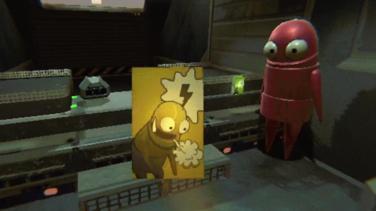 Looking at a stamina upgrade with a Repo character in the back