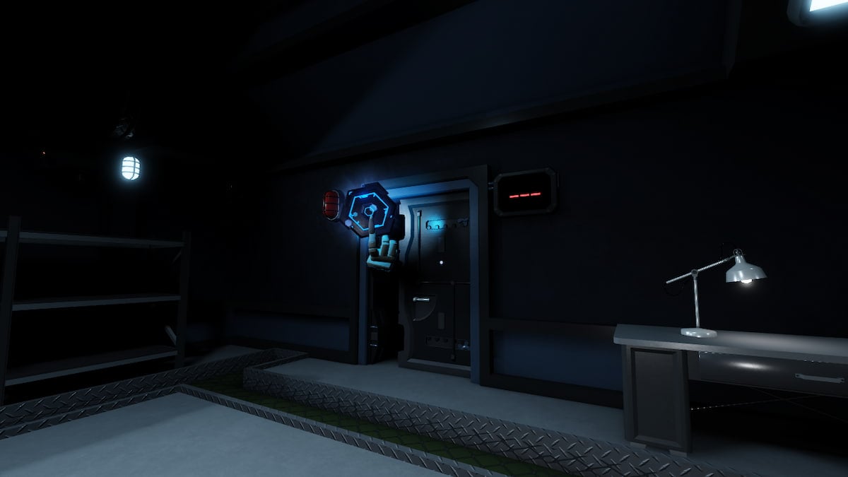 A hand holding the Roblox The Hunt badge in Pressure game