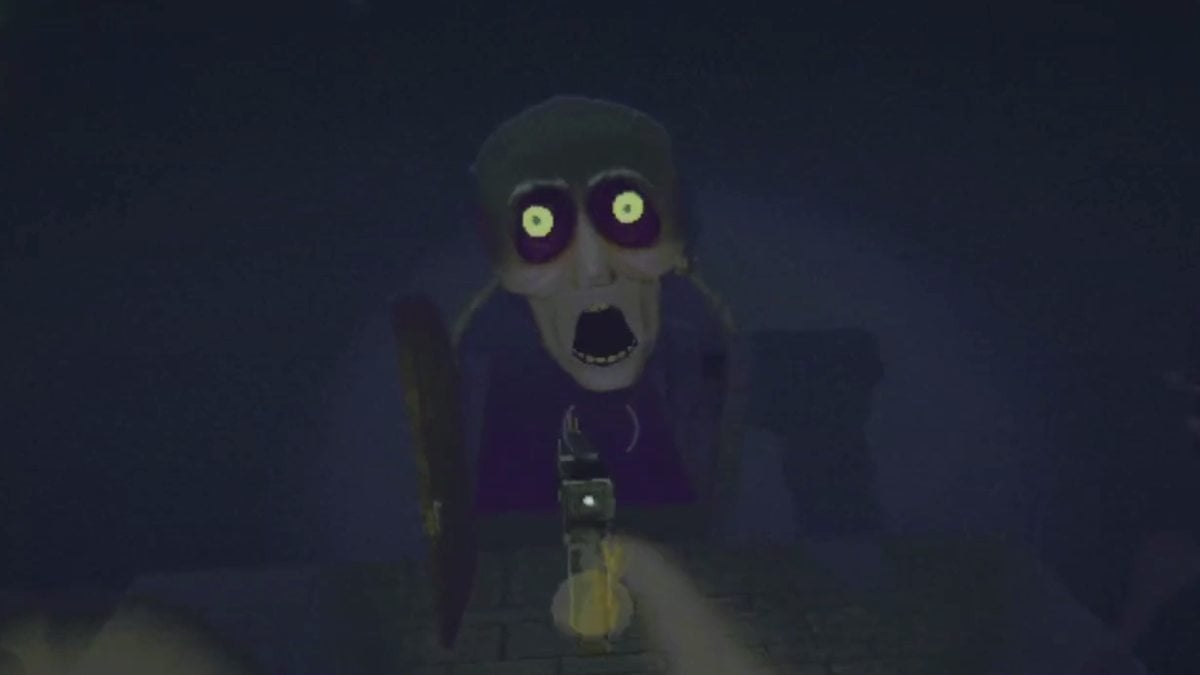 Pointing the gun at an angry Headman in R.E.P.O.