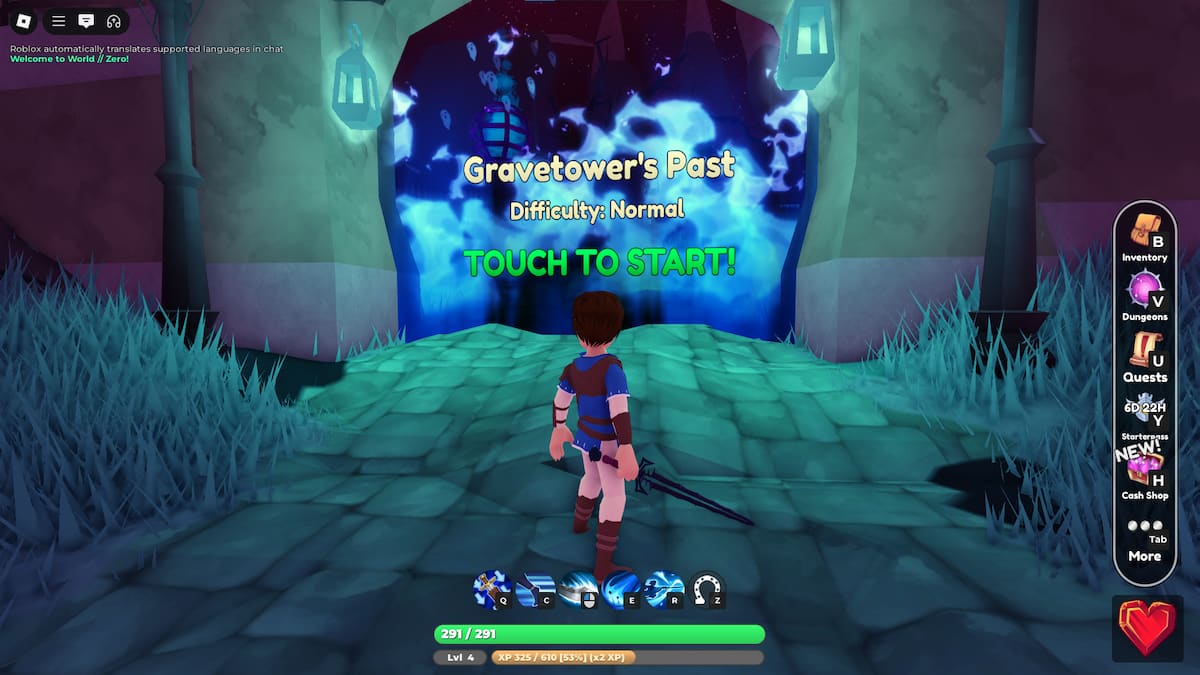 How to start Gravetower's Past in World Zero