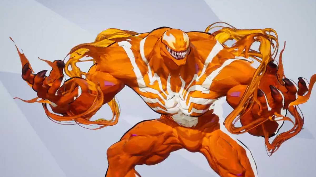 The Hyper Orange Venom costume in Marvel Rivals.