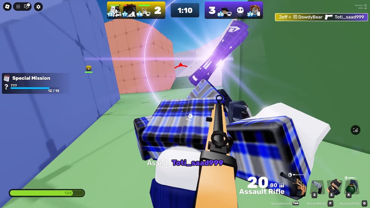 A Rivals player is about to loot a scroll