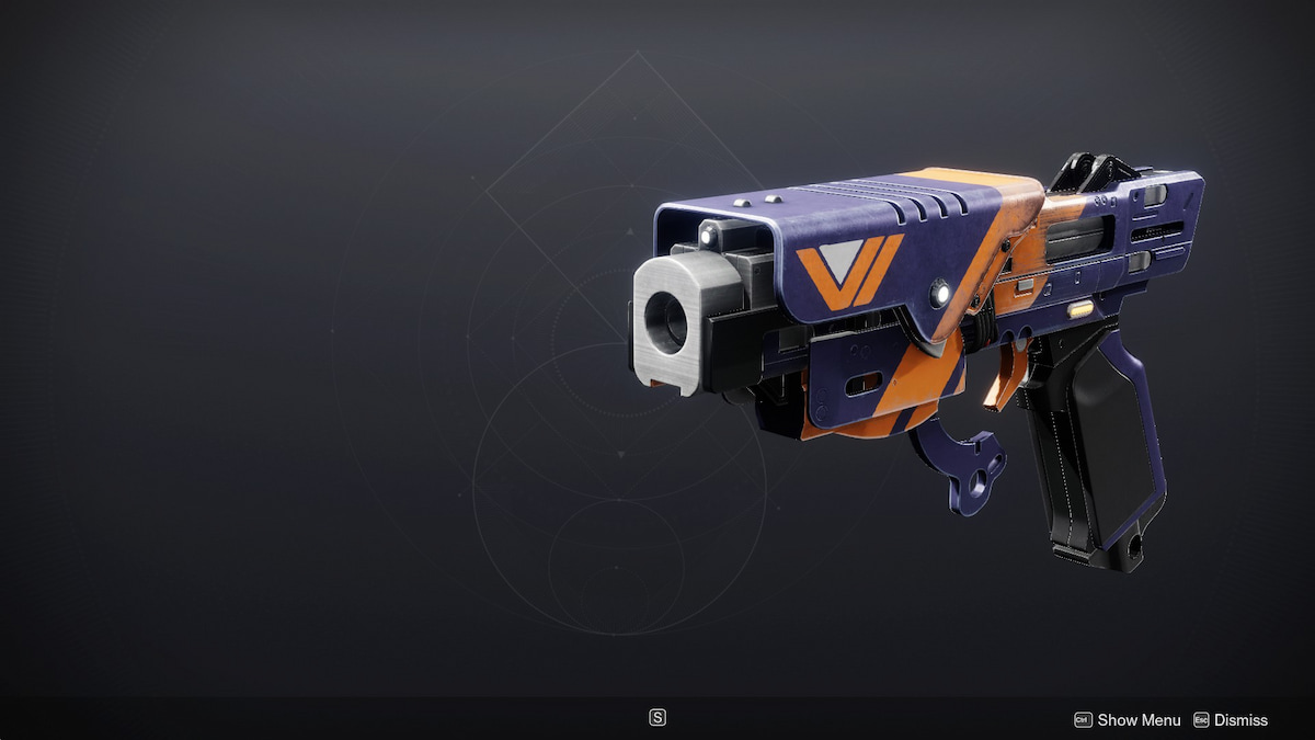 The Lotus-Eater rocket sidearm, which uses the same model as Indebted Kindness but is painted with Vanguard colors