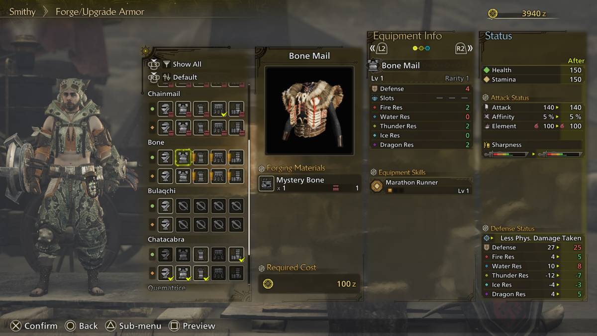 Forging Bone Mail in MH Wilds