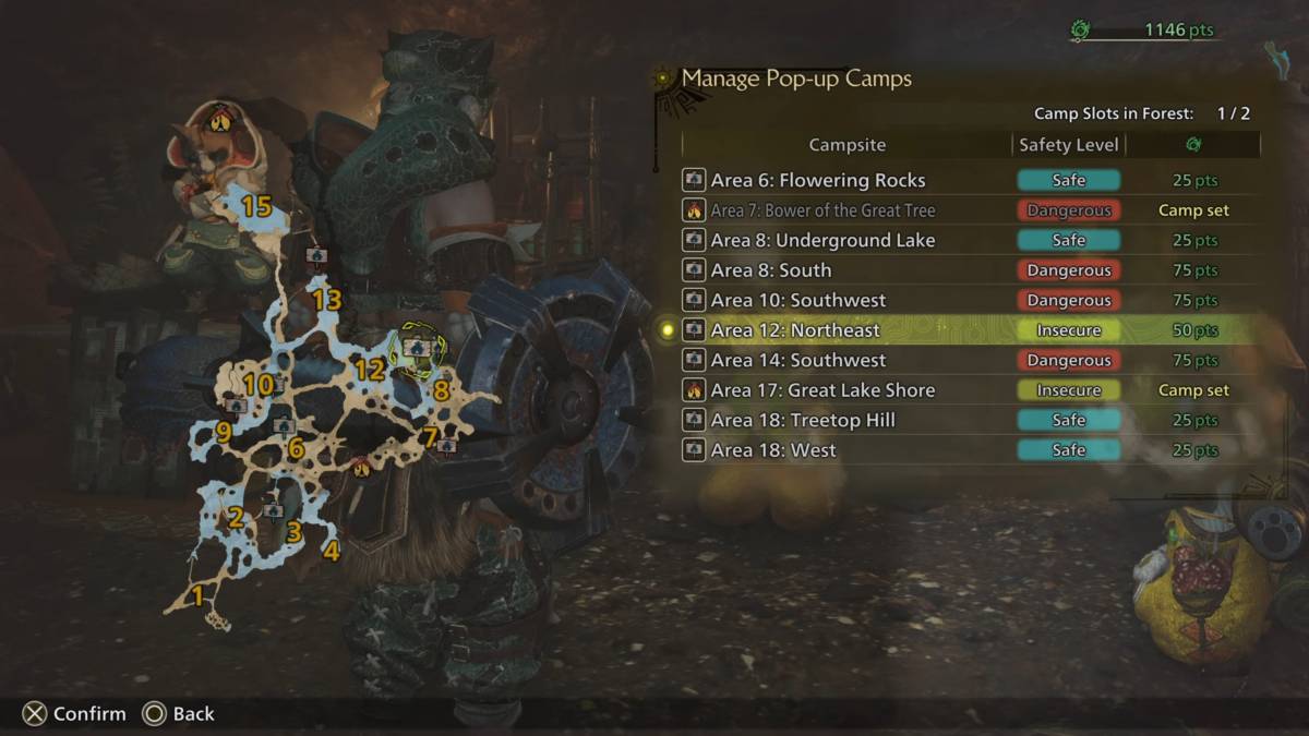 A Pop-up Camp Meowster in MH Wilds