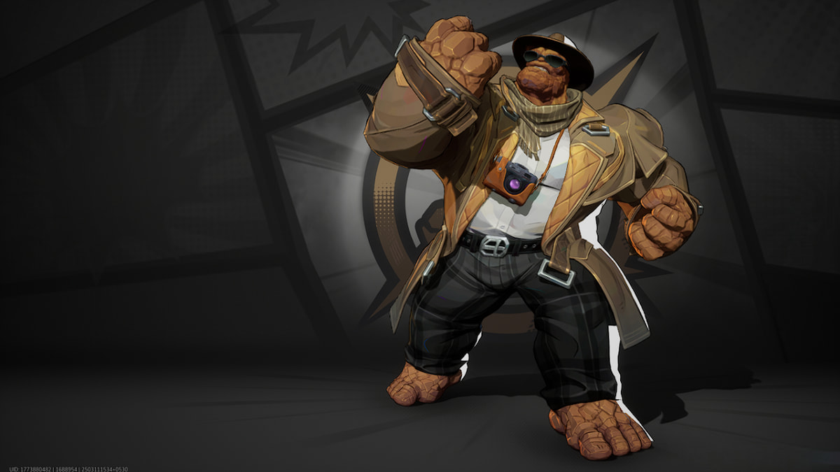Picture showing The Thing skin in Marvel Rivals.