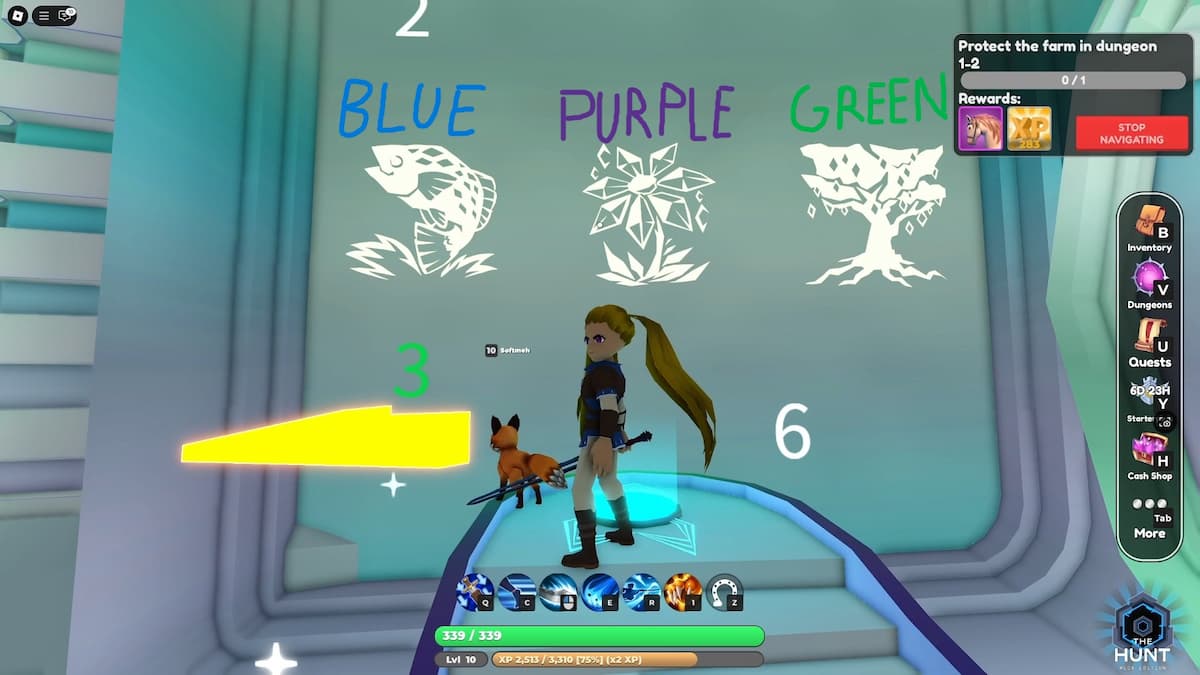 A World Zero player is about is looking at the symbols and numbers on the wall