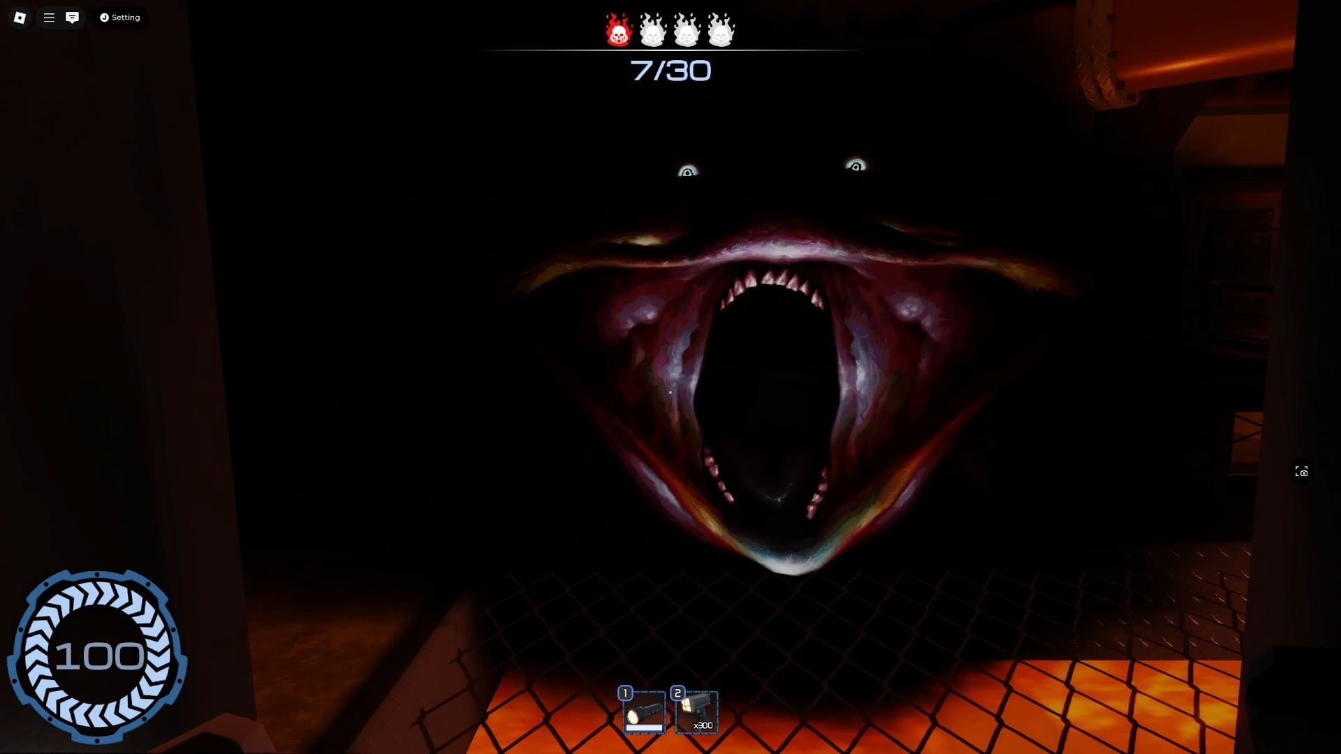 Orb Enemy is about to attack the player in Pressure