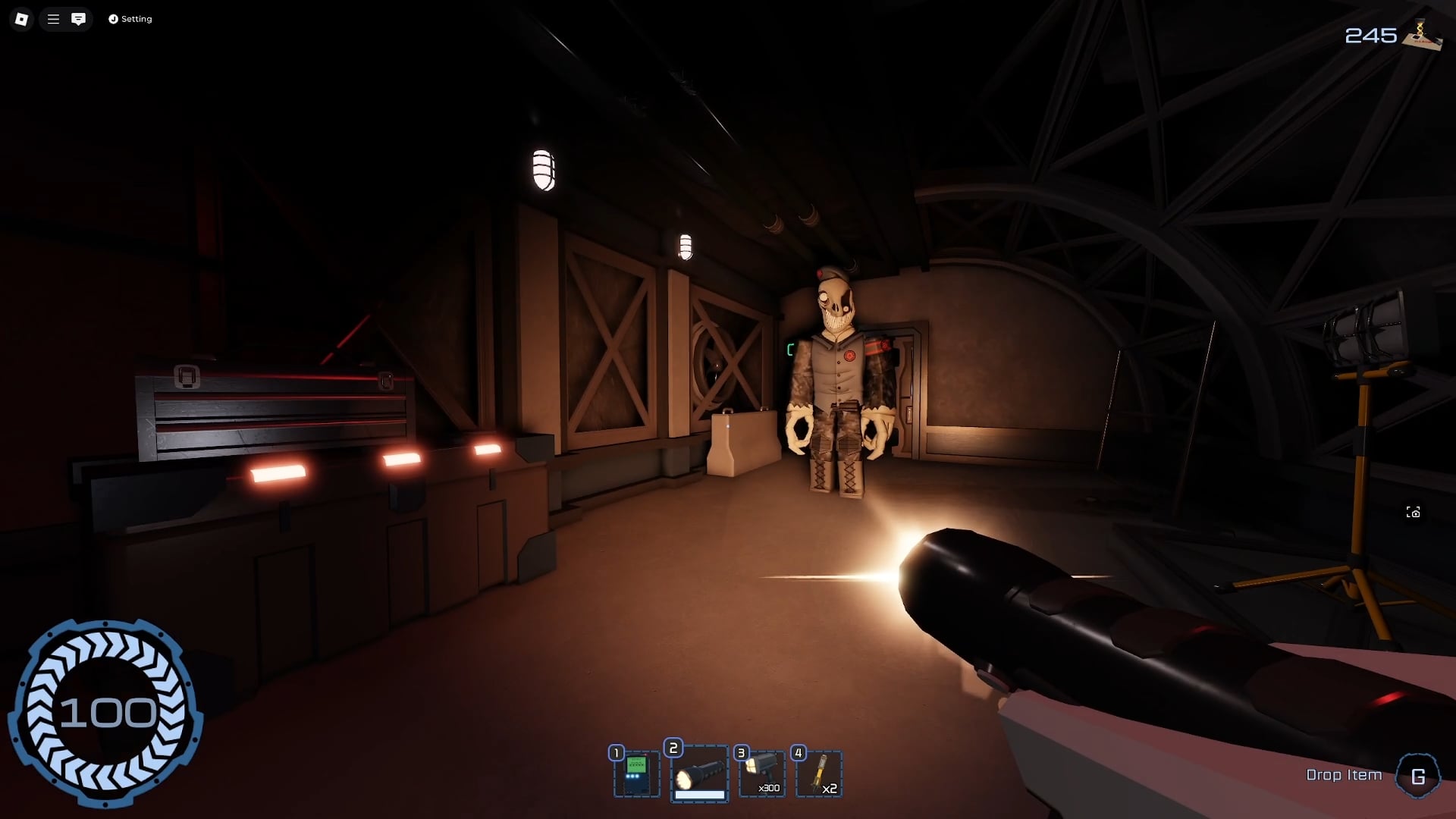 Pressure monster is looking at the player