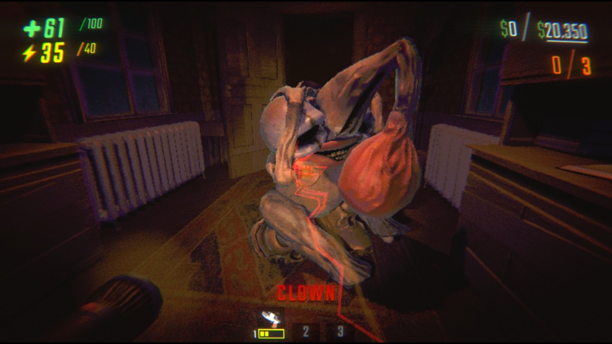 A stunned Clown holding his head as I grab him to pick up