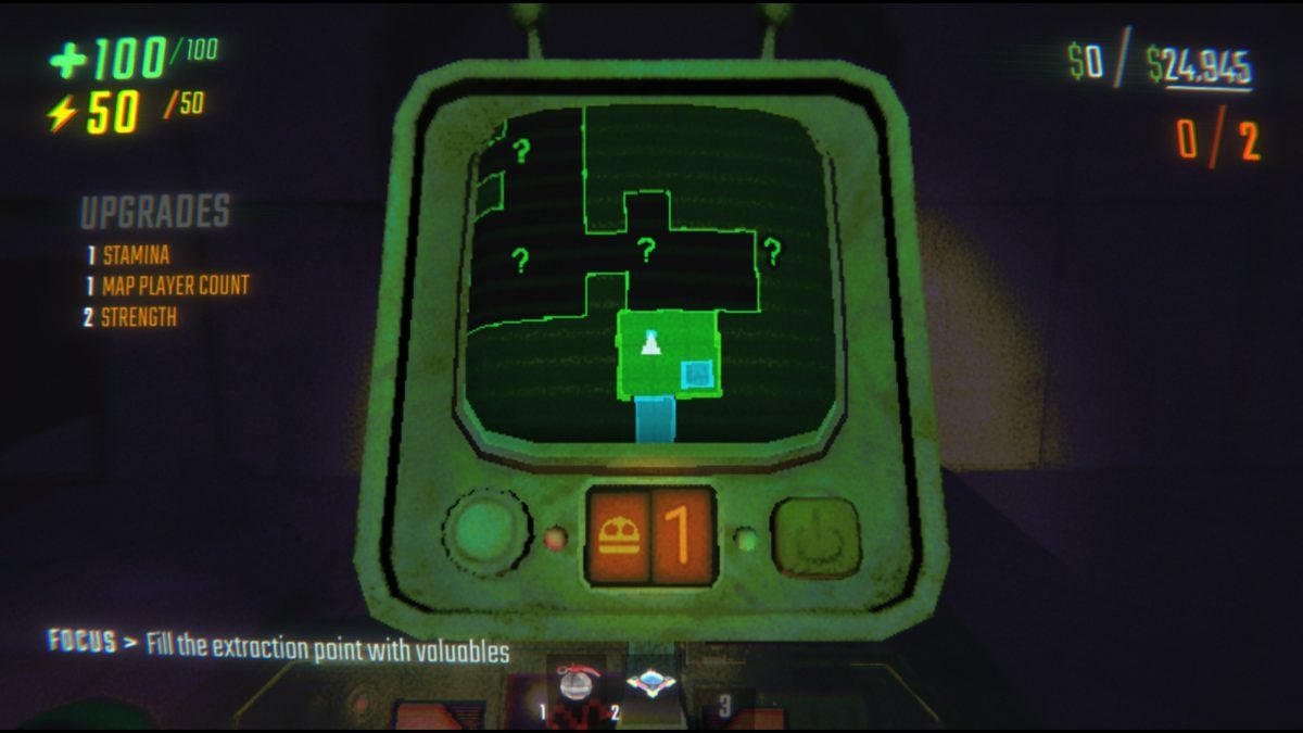 Looking at the unexplored map at the start of a round in R.E.P.O.